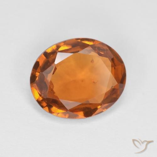 2.08 ct Orange Hessonite Garnet Stone, Natural Hessonite Garnet in Oval Facet Shape for Sale