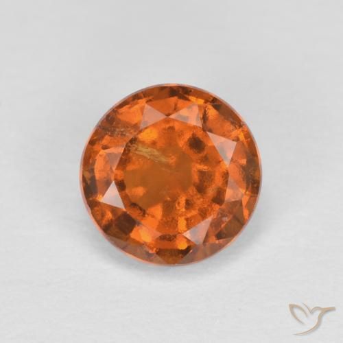0.95 ct Orange Hessonite Garnet Stone, Natural Hessonite Garnet in Round Facet Shape for Sale