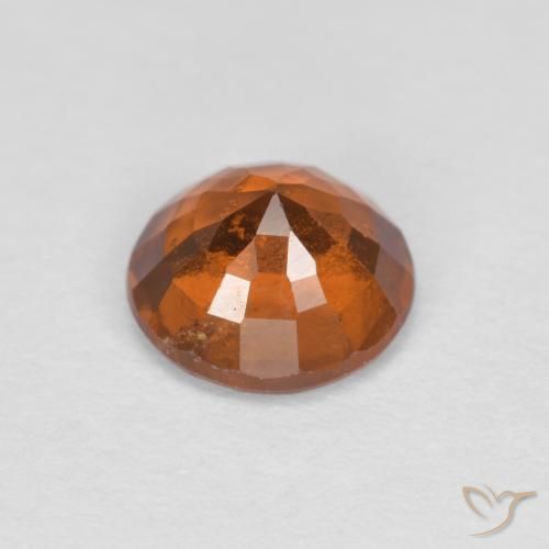 Hessonite Garnet Gemstone in 6 mm (calibrated) Size for Sale, Hessonite Garnet Stone in Medium-Dark Orange Color