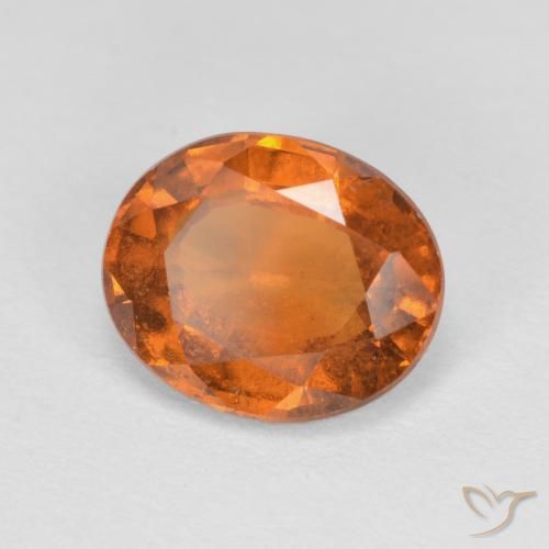 2.05 ct Orange Hessonite Garnet Stone, Natural Hessonite Garnet in Oval Facet Shape for Sale
