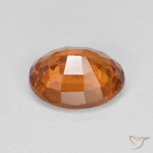 Hessonite Garnet Gemstone in 8.5 x 7 mm Size for Sale, Hessonite Garnet Stone in Medium Orange Color