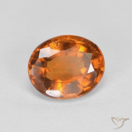 1.56 ct Orange Hessonite Garnet Stone, Natural Hessonite Garnet in Oval Facet Shape for Sale