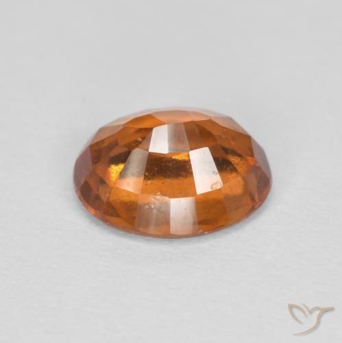 Hessonite Garnet Gemstone in 7.8 x 6.5 mm Size for Sale, Hessonite Garnet Stone in Yellowish Orange Color