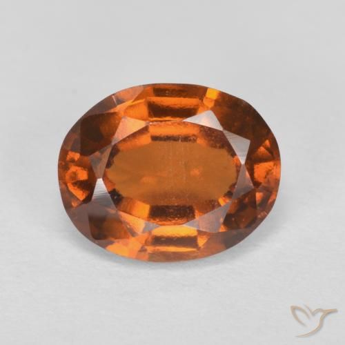 2.06 ct Orange Hessonite Garnet Stone, Natural Hessonite Garnet in Oval Facet Shape for Sale