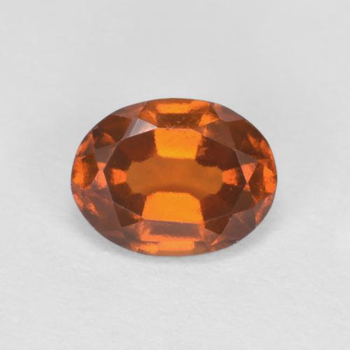 Medium-Dark Orange Hessonite Garnet Gem - 0.8ct Oval Facet (ID: 621525)