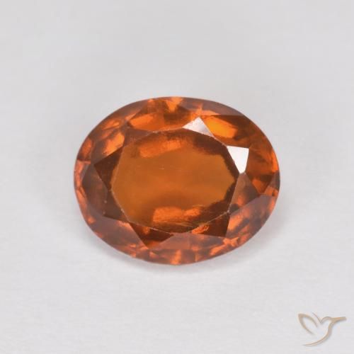 1.57 ct Orange Hessonite Garnet Stone, Natural Hessonite Garnet in Oval Facet Shape for Sale