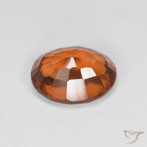 Hessonite Garnet Gemstone in 7.9 x 6.4 mm Size for Sale, Hessonite Garnet Stone in Amber Orange Color