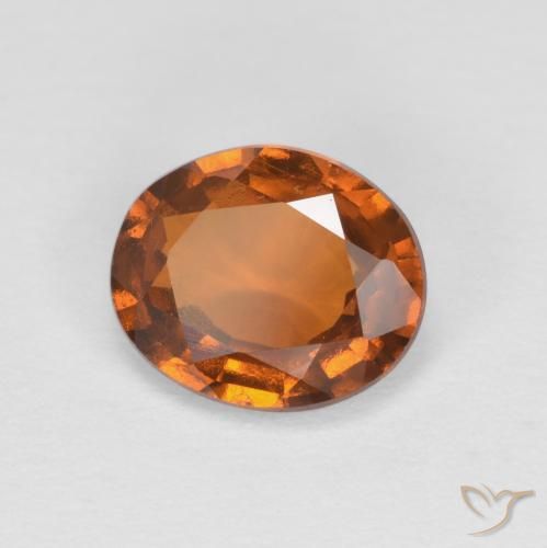 1.42 ct Orange Hessonite Garnet Stone, Natural Hessonite Garnet in Oval Facet Shape for Sale