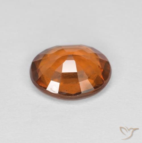 Hessonite Garnet Gemstone in 7.9 x 6.5 mm Size for Sale, Hessonite Garnet Stone in Medium Orange Color
