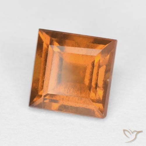 1.42 ct Orange Hessonite Garnet Stone, Natural Hessonite Garnet in Square Facet Shape for Sale