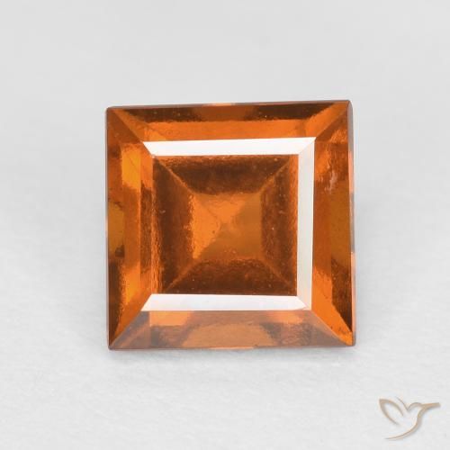 1.47ct Natural Deep Orange Hessonite Garnet, Square, VS