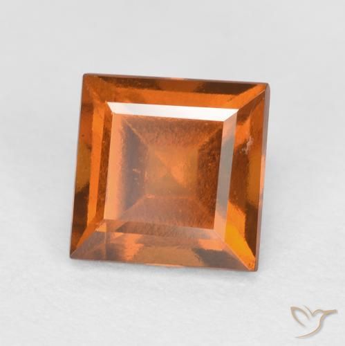 1.47 ct Orange Hessonite Garnet Stone, Natural Hessonite Garnet in Square Facet Shape for Sale