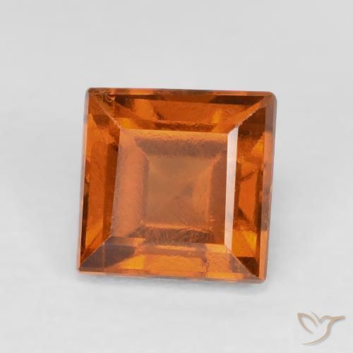 1.49 ct Orange Hessonite Garnet Stone, Natural Hessonite Garnet in Square Facet Shape for Sale