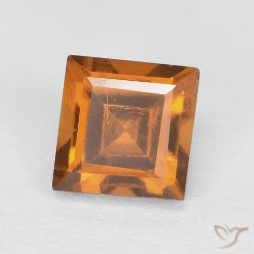 0.94 ct Orange Hessonite Garnet Stone, Natural Hessonite Garnet in Square Facet Shape for Sale