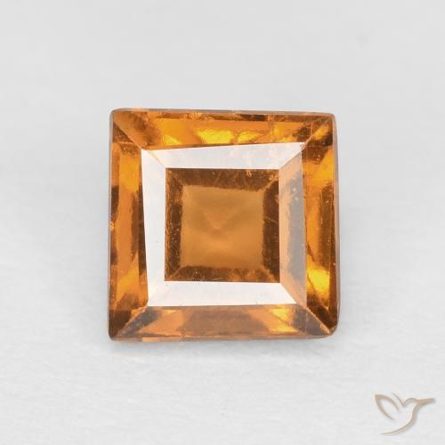 0.91ct Natural Orange Brown Hessonite Garnet, Square, VS