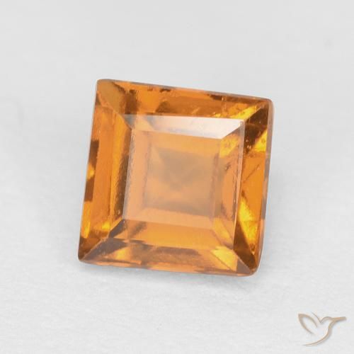 0.91 ct Orange Hessonite Garnet Stone, Natural Hessonite Garnet in Square Facet Shape for Sale