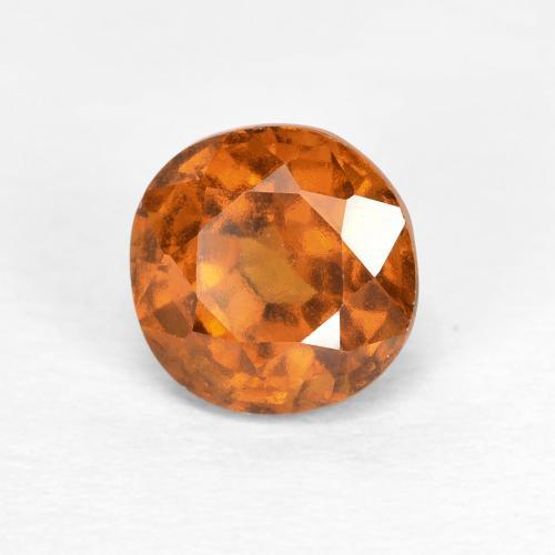 1.15 ct Orange Hessonite Garnet Stone, Natural Hessonite Garnet in Round Facet Shape for Sale