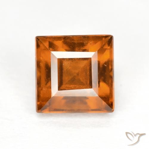 1.57ct Natural Deep Orange Hessonite Garnet, Square, VS