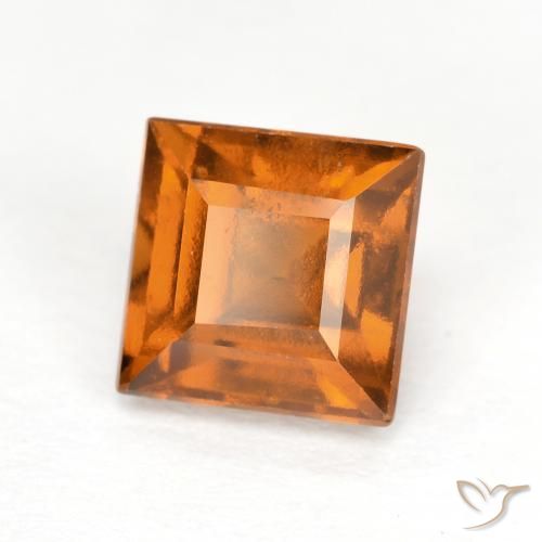 1.57 ct Orange Hessonite Garnet Stone, Natural Hessonite Garnet in Square Facet Shape for Sale