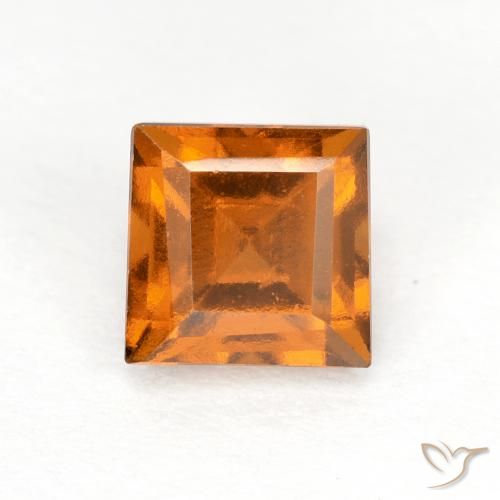 1.00ct Natural Orange Brown Hessonite Garnet, Square, VS
