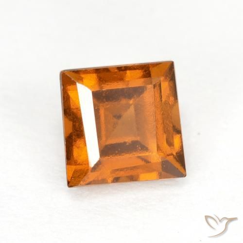 1.00 ct Orange Hessonite Garnet Stone, Natural Hessonite Garnet in Square Facet Shape for Sale