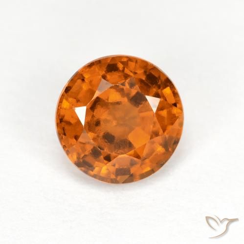 1.04ct Natural Deep Orange Hessonite Garnet, Round, VS