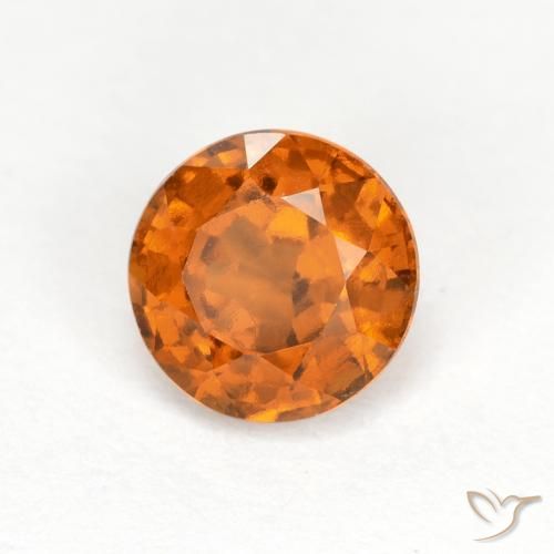 1.04 ct Orange Hessonite Garnet Stone, Natural Hessonite Garnet in Round Facet Shape for Sale