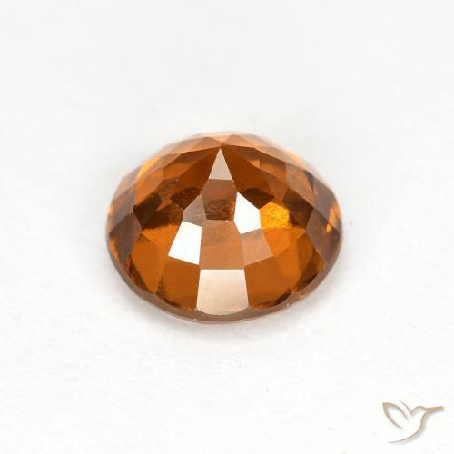 Hessonite Garnet Gemstone in 6 mm (calibrated) Size for Sale, Hessonite Garnet Stone in Deep Orange Color