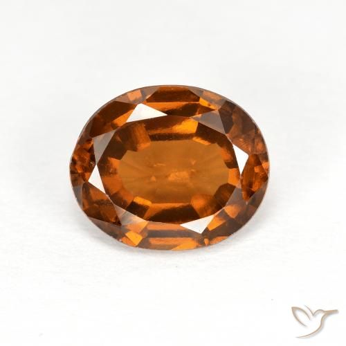1.77ct Natural Medium Orange Hessonite Garnet, Oval, VS