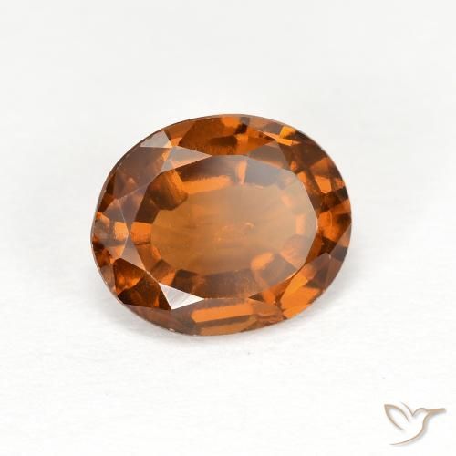 1.77 ct Orange Hessonite Garnet Stone, Natural Hessonite Garnet in Oval Facet Shape for Sale