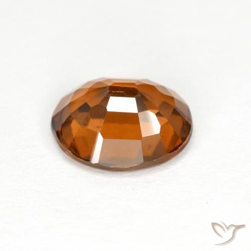 Hessonite Garnet Gemstone in 8.3 x 6.8 mm Size for Sale, Hessonite Garnet Stone in Medium Orange Color