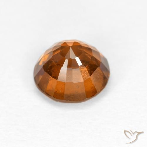 Hessonite Garnet Gemstone in 5.7 mm Size for Sale, Hessonite Garnet Stone in Medium Orange Color