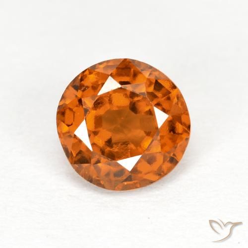 1.06ct Natural Medium-Dark Orange Hessonite Garnet, Round, VS