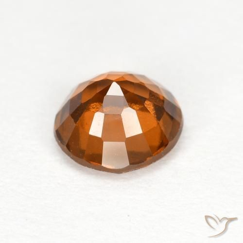 Hessonite Garnet Gemstone in 6 mm (calibrated) Size for Sale, Hessonite Garnet Stone in Medium-Dark Orange Color