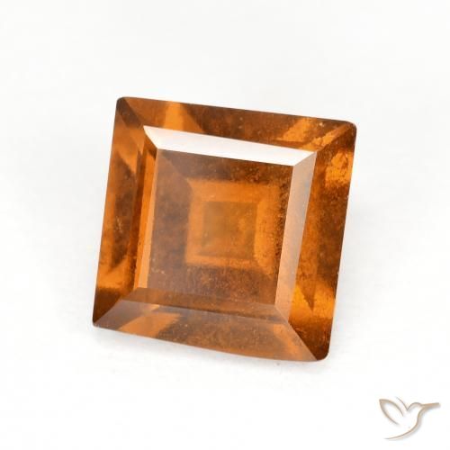 1.82 ct Orange Hessonite Garnet Stone, Natural Hessonite Garnet in Square Facet Shape for Sale