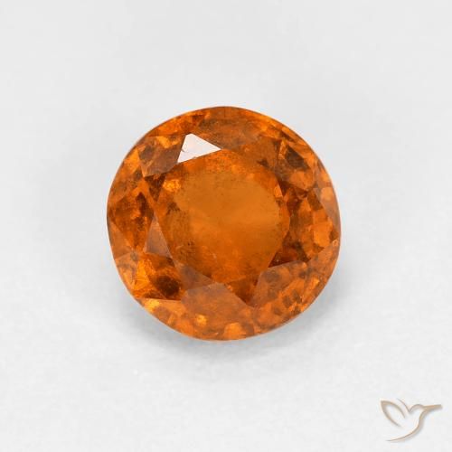 0.92ct Natural Deep Orange Hessonite Garnet, Round, VS-SI