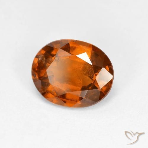 1.86 ct Orange Hessonite Garnet Stone, Natural Hessonite Garnet in Oval Facet Shape for Sale