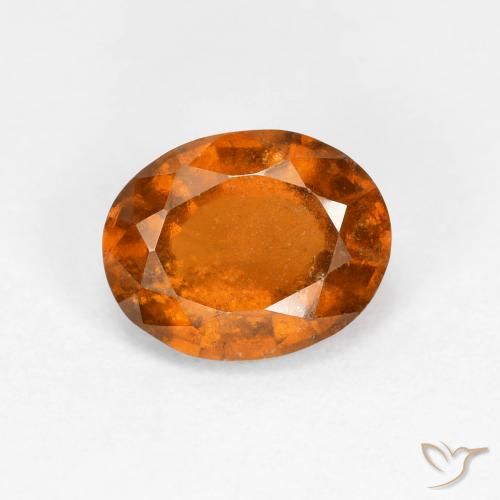 1.69ct Natural Deep Orange Hessonite Garnet, Oval, VS