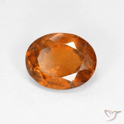 1.69 ct Orange Hessonite Garnet Stone, Natural Hessonite Garnet in Oval Facet Shape for Sale