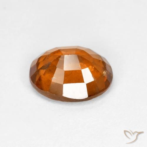 Hessonite Garnet Gemstone in 8.1 x 6.4 mm Size for Sale, Hessonite Garnet Stone in Deep Orange Color