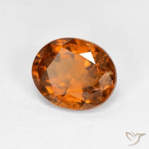 1.97 ct Orange Hessonite Garnet Stone, Natural Hessonite Garnet in Oval Facet Shape for Sale