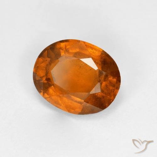 1.92 ct Orange Hessonite Garnet Stone, Natural Hessonite Garnet in Oval Facet Shape for Sale