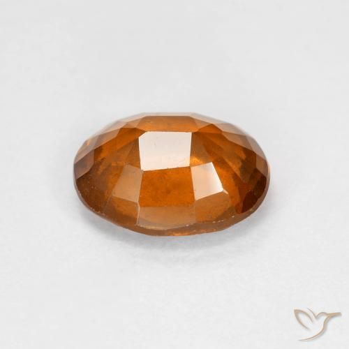 Hessonite Garnet Gemstone in 8.4 x 6.8 mm Size for Sale, Hessonite Garnet Stone in Medium-Dark Orange Color