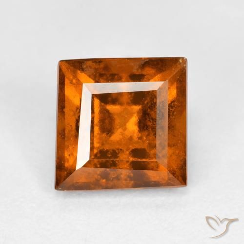 1.79ct Natural Deep Orange Hessonite Garnet, Square, VS-SI