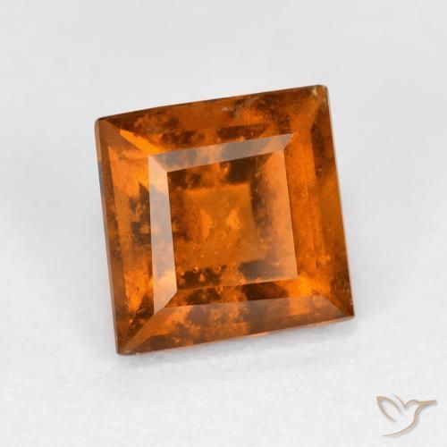 1.79 ct Orange Hessonite Garnet Stone, Natural Hessonite Garnet in Square Facet Shape for Sale