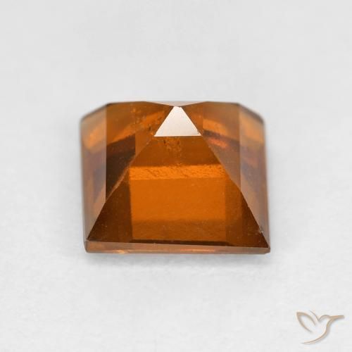 Hessonite Garnet Gemstone in 6.6 x 6.6 mm Size for Sale, Hessonite Garnet Stone in Deep Orange Color