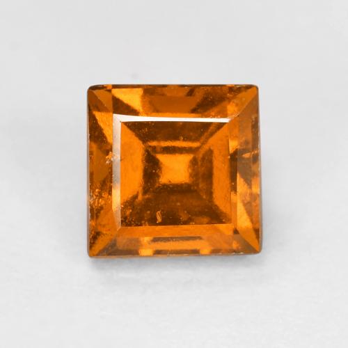 1.05ct Square Facet Orange Hessonite Garnet from Madagascar, Dimension 5.2 x 5.1mm, VS-SI Clarity, Natural untreated gemstone, 1pc Hessonite Garnet in Deep Orange Color, Mohs Hardness of 6.5 - 7.5 suitable for daily wear jewelry, Photo A