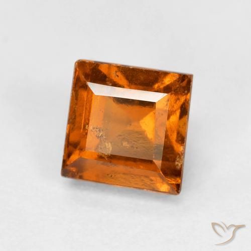 1.08 ct Orange Hessonite Garnet Stone, Natural Hessonite Garnet in Square Facet Shape for Sale