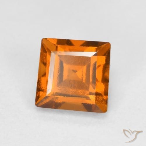 0.97 ct Orange Hessonite Garnet Stone, Natural Hessonite Garnet in Square Facet Shape for Sale