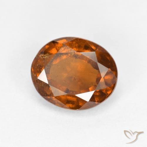 1.81 ct Orange Hessonite Garnet Stone, Natural Hessonite Garnet in Oval Facet Shape for Sale